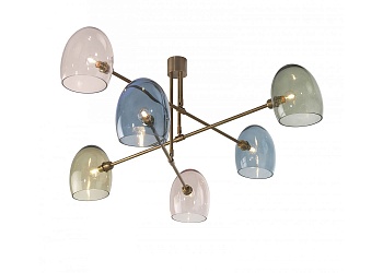 Ceiling lamp Andromeda Antique Brass (glass Shades) Chandelier