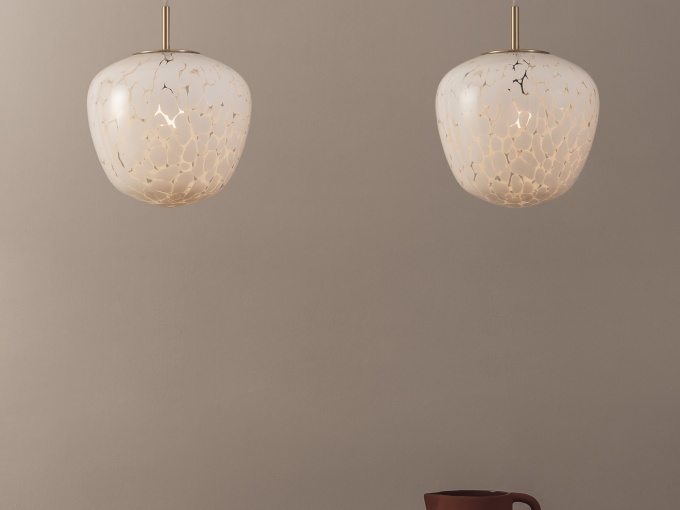 Ceiling lamp Milo White & Satin Brass Pendant