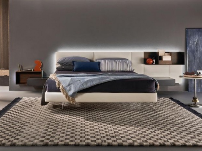 Ecletto Padded Bed with Nightstands
