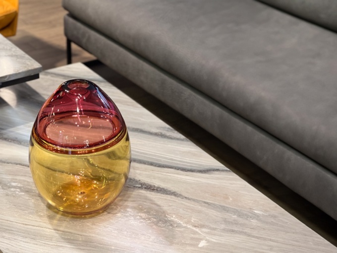 Ваза Handmade Murano Glass YELLOW/RED