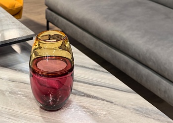 Ваза Handmade Murano Glass RED/YELLOW